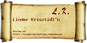 Linder Krisztián névjegykártya