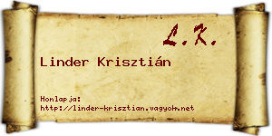 Linder Krisztián névjegykártya